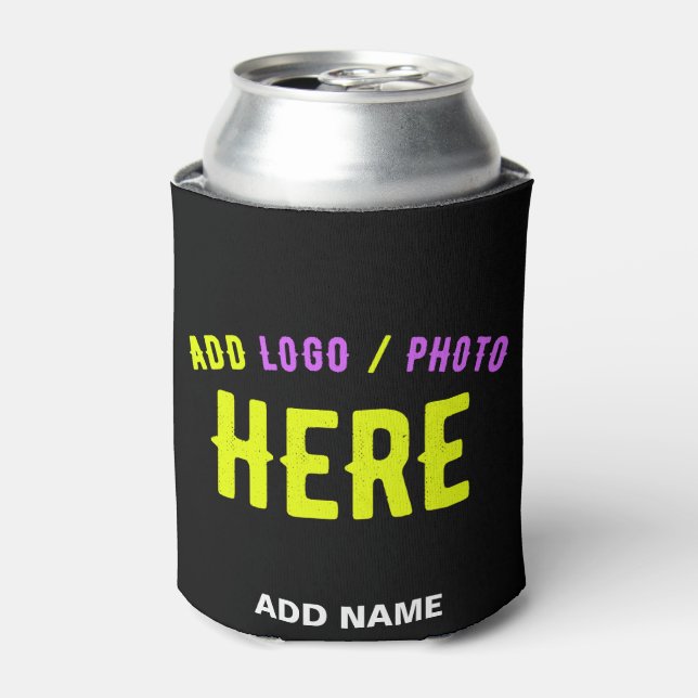 STYLISH MODERN CUSTOMIZABLE BLACK VERIFIED BRANDED CAN COOLER (Can Front)