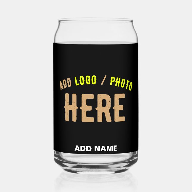 STYLISH MODERN CUSTOMIZABLE BLACK VERIFIED BRANDED CAN GLASS (Front)