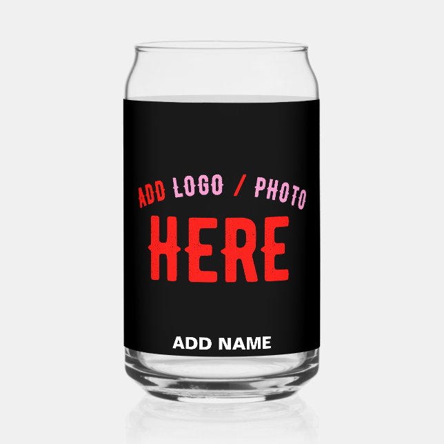 STYLISH MODERN CUSTOMIZABLE BLACK VERIFIED BRANDED CAN GLASS (Front)