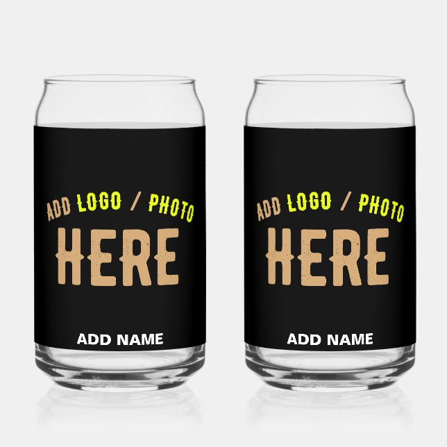 STYLISH MODERN CUSTOMIZABLE BLACK VERIFIED BRANDED CAN GLASS (Front)