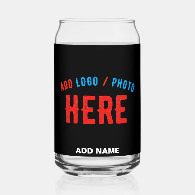 STYLISH MODERN CUSTOMIZABLE BLACK VERIFIED BRANDED CAN GLASS (Front)