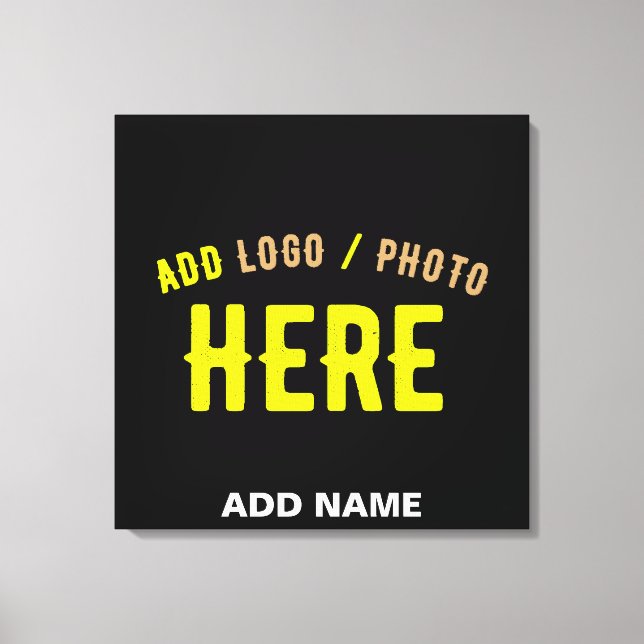 STYLISH MODERN CUSTOMIZABLE BLACK VERIFIED BRANDED CANVAS PRINT (Front)