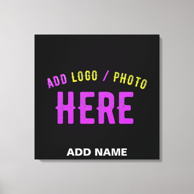 STYLISH MODERN CUSTOMIZABLE BLACK VERIFIED BRANDED CANVAS PRINT (Front)