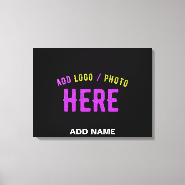 STYLISH MODERN CUSTOMIZABLE BLACK VERIFIED BRANDED CANVAS PRINT (Front)