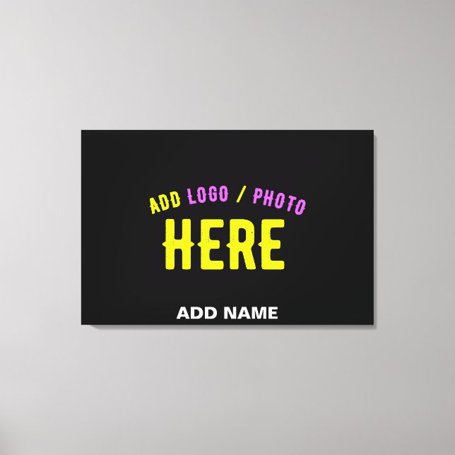 STYLISH MODERN CUSTOMIZABLE BLACK VERIFIED BRANDED CANVAS PRINT (Front)