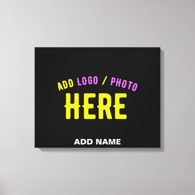 STYLISH MODERN CUSTOMIZABLE BLACK VERIFIED BRANDED CANVAS PRINT (Front)