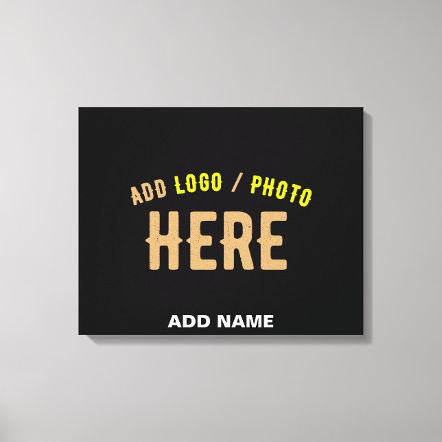 STYLISH MODERN CUSTOMIZABLE BLACK VERIFIED BRANDED CANVAS PRINT (Front)