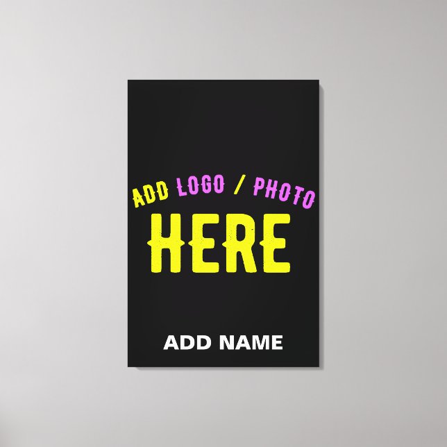 STYLISH MODERN CUSTOMIZABLE BLACK VERIFIED BRANDED CANVAS PRINT (Front)