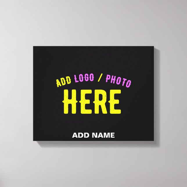 STYLISH MODERN CUSTOMIZABLE BLACK VERIFIED BRANDED CANVAS PRINT (Front)