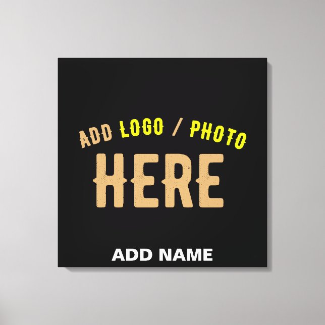 STYLISH MODERN CUSTOMIZABLE BLACK VERIFIED BRANDED CANVAS PRINT (Front)