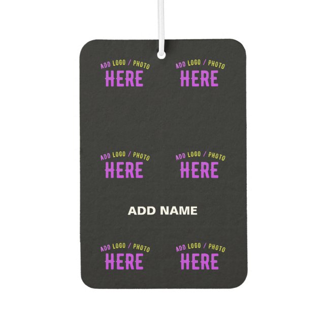 STYLISH MODERN CUSTOMIZABLE BLACK VERIFIED BRANDED CAR AIR FRESHENER (Front)