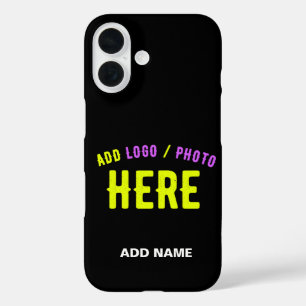 STYLISH MODERN CUSTOMIZABLE BLACK VERIFIED BRANDED iPhone 16 CASE