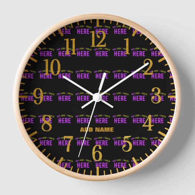 STYLISH MODERN CUSTOMIZABLE BLACK VERIFIED BRANDED CLOCK (Front)