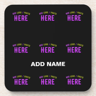 STYLISH MODERN CUSTOMIZABLE BLACK VERIFIED BRANDED COASTER