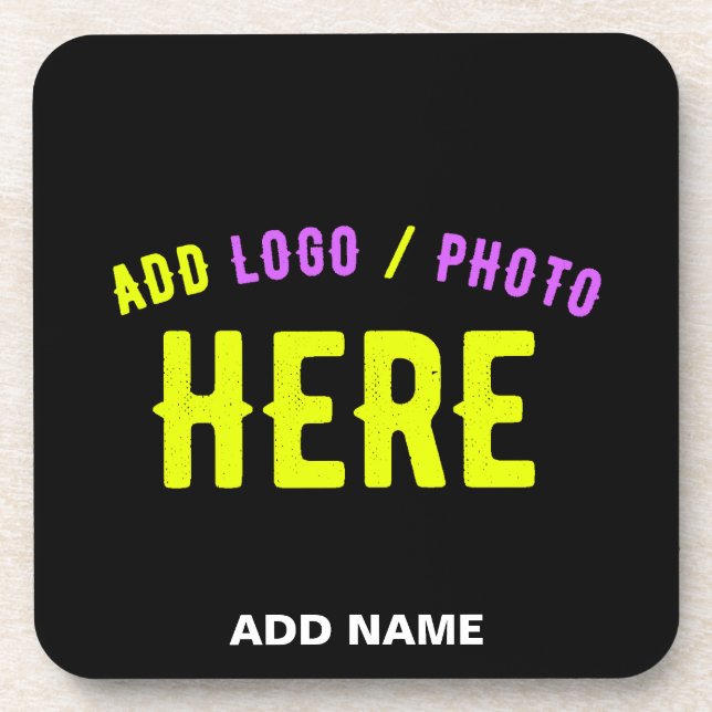 STYLISH MODERN CUSTOMIZABLE BLACK VERIFIED BRANDED COASTER (Front)