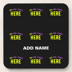 STYLISH MODERN CUSTOMIZABLE BLACK VERIFIED BRANDED COASTER