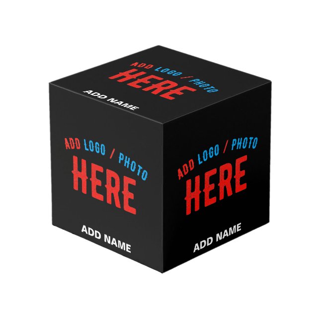 STYLISH MODERN CUSTOMIZABLE BLACK VERIFIED BRANDED CUBE (Front Angled)