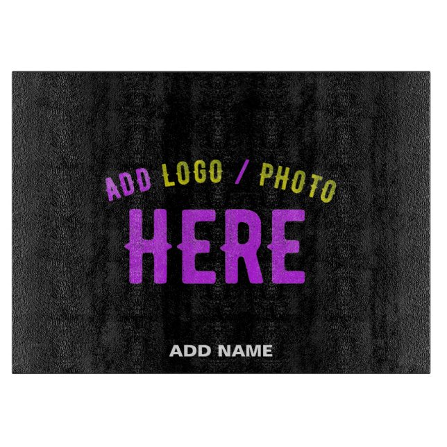 STYLISH MODERN CUSTOMIZABLE BLACK VERIFIED BRANDED CUTTING BOARD (Front)