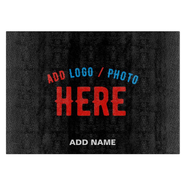 STYLISH MODERN CUSTOMIZABLE BLACK VERIFIED BRANDED CUTTING BOARD (Front)