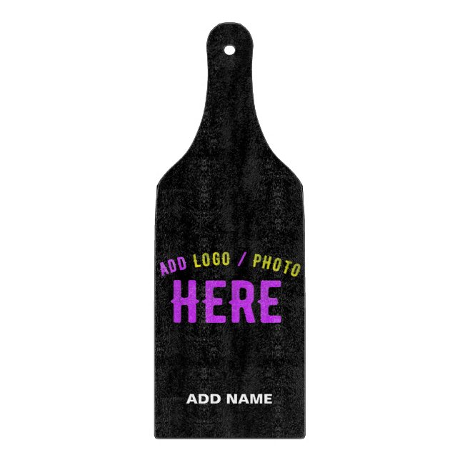 STYLISH MODERN CUSTOMIZABLE BLACK VERIFIED BRANDED CUTTING BOARD (Front)
