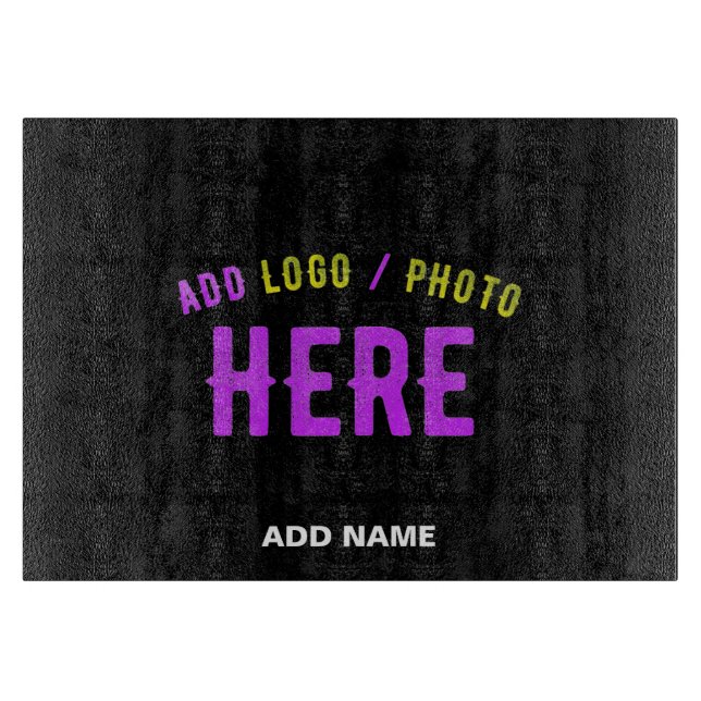 STYLISH MODERN CUSTOMIZABLE BLACK VERIFIED BRANDED CUTTING BOARD (Front)