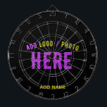 STYLISH MODERN CUSTOMIZABLE BLACK VERIFIED BRANDED DARTBOARD<br><div class="desc">THIS IS A DESIGN FITTING FOR EVERYONE.YOU CAN CHANGE, RESIZE OR ADD LOGO, PHOTO, TEXT AND COLOURS THE WAY YOU LIKE.THANK YOU.</div>