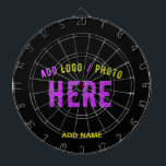 STYLISH MODERN CUSTOMIZABLE BLACK VERIFIED BRANDED DARTBOARD<br><div class="desc">THIS IS A DESIGN FITTING FOR EVERYONE.YOU CAN CHANGE, RESIZE OR ADD LOGO, PHOTO, TEXT AND COLOURS THE WAY YOU LIKE.THANK YOU.</div>
