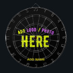 STYLISH MODERN CUSTOMIZABLE BLACK VERIFIED BRANDED DARTBOARD<br><div class="desc">THIS IS A DESIGN FITTING FOR EVERYONE.YOU CAN CHANGE, RESIZE OR ADD LOGO, PHOTO, TEXT AND COLOURS THE WAY YOU LIKE.THANK YOU.</div>