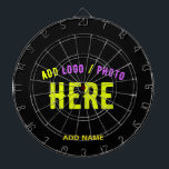 STYLISH MODERN CUSTOMIZABLE BLACK VERIFIED BRANDED DARTBOARD<br><div class="desc">THIS IS A DESIGN FITTING FOR EVERYONE.YOU CAN CHANGE, RESIZE OR ADD LOGO, PHOTO, TEXT AND COLOURS THE WAY YOU LIKE.THANK YOU.</div>