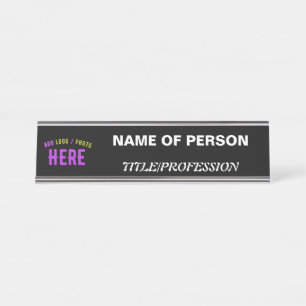 STYLISH MODERN CUSTOMIZABLE BLACK VERIFIED BRANDED DESK NAME PLATE