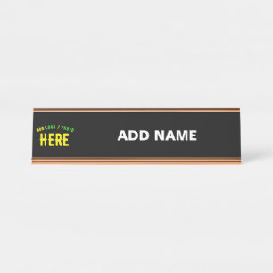 STYLISH MODERN CUSTOMIZABLE BLACK VERIFIED BRANDED DESK NAME PLATE