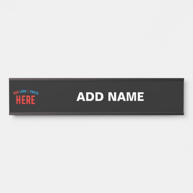 STYLISH MODERN CUSTOMIZABLE BLACK VERIFIED BRANDED DOOR SIGN (Front)