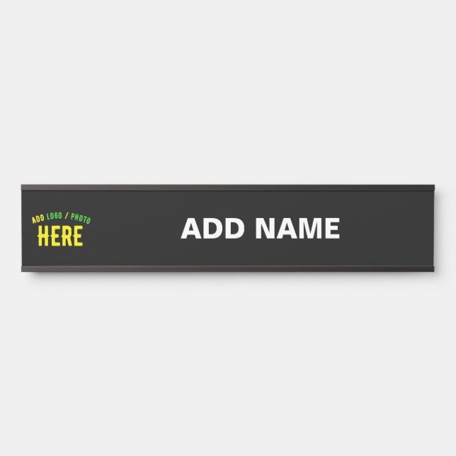 STYLISH MODERN CUSTOMIZABLE BLACK VERIFIED BRANDED DOOR SIGN (Front)