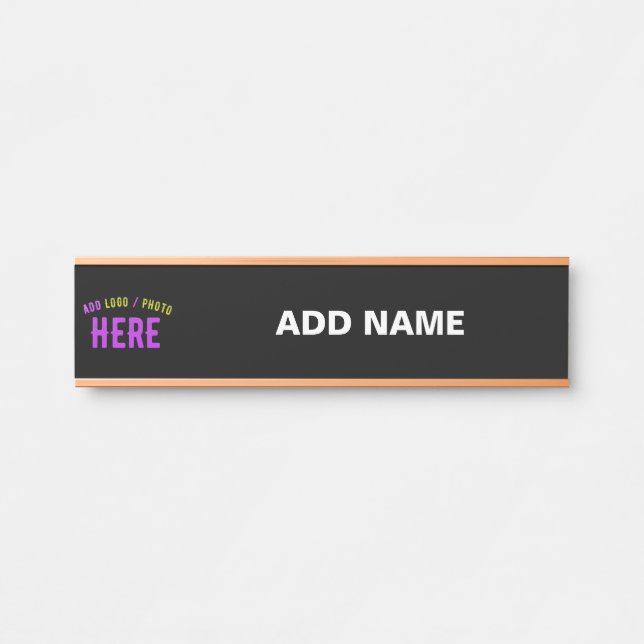 STYLISH MODERN CUSTOMIZABLE BLACK VERIFIED BRANDED DOOR SIGN (Front)