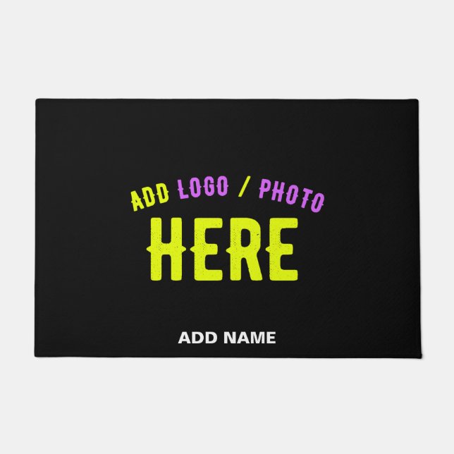 STYLISH MODERN CUSTOMIZABLE BLACK VERIFIED BRANDED DOORMAT (Front)