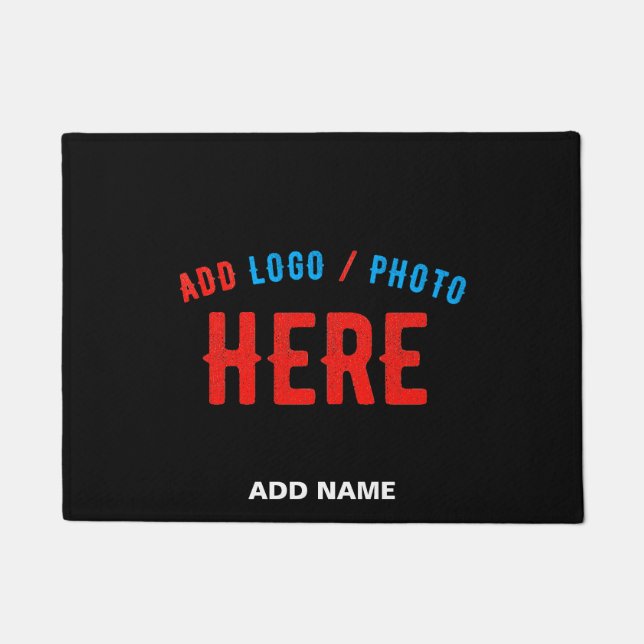 STYLISH MODERN CUSTOMIZABLE BLACK VERIFIED BRANDED DOORMAT (Front)