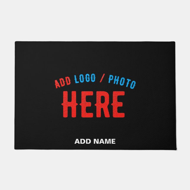 STYLISH MODERN CUSTOMIZABLE BLACK VERIFIED BRANDED DOORMAT (Front)