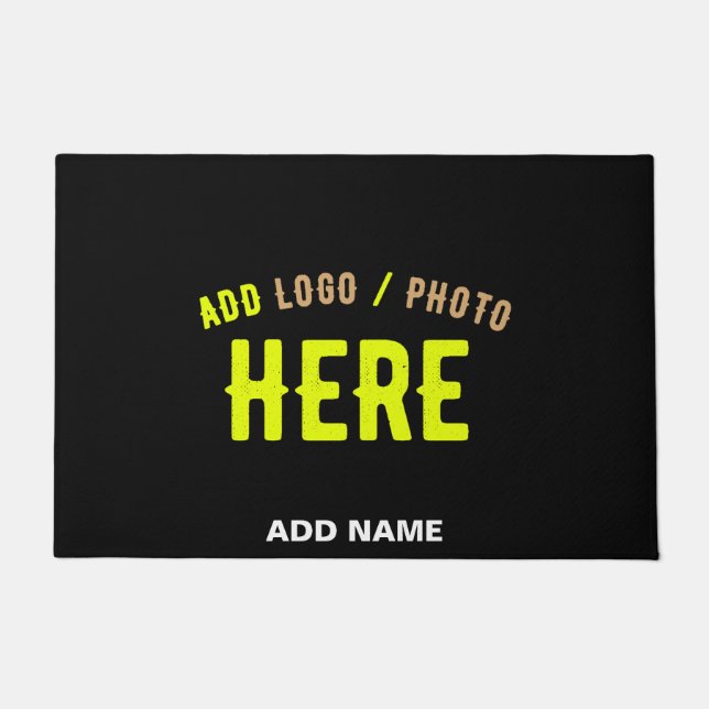 STYLISH MODERN CUSTOMIZABLE BLACK VERIFIED BRANDED DOORMAT (Front)