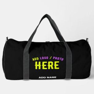 STYLISH MODERN CUSTOMIZABLE BLACK VERIFIED BRANDED DUFFLE BAG