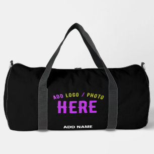STYLISH MODERN CUSTOMIZABLE BLACK VERIFIED BRANDED DUFFLE BAG