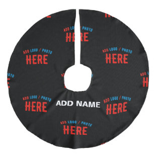 STYLISH MODERN CUSTOMIZABLE BLACK VERIFIED BRANDED FAUX LINEN TREE SKIRT