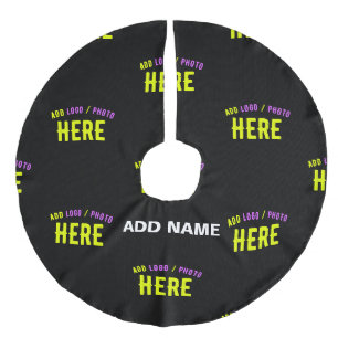 STYLISH MODERN CUSTOMIZABLE BLACK VERIFIED BRANDED FAUX LINEN TREE SKIRT