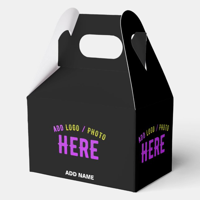 STYLISH MODERN CUSTOMIZABLE BLACK VERIFIED BRANDED FAVOUR BOX (Front)