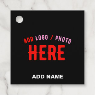 STYLISH MODERN CUSTOMIZABLE BLACK VERIFIED BRANDED FAVOUR TAGS