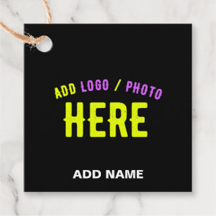 STYLISH MODERN CUSTOMIZABLE BLACK VERIFIED BRANDED FAVOUR TAGS