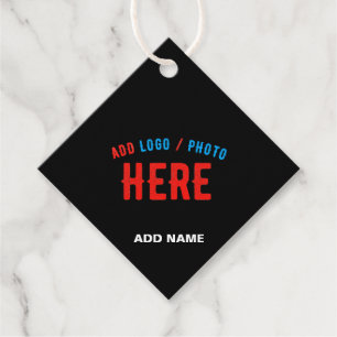 STYLISH MODERN CUSTOMIZABLE BLACK VERIFIED BRANDED FAVOUR TAGS