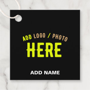 STYLISH MODERN CUSTOMIZABLE BLACK VERIFIED BRANDED FAVOUR TAGS