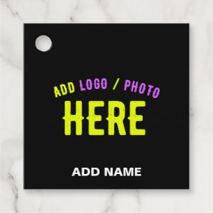 STYLISH MODERN CUSTOMIZABLE BLACK VERIFIED BRANDED FAVOUR TAGS