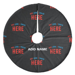 STYLISH MODERN CUSTOMIZABLE BLACK VERIFIED BRANDED FLEECE TREE SKIRT