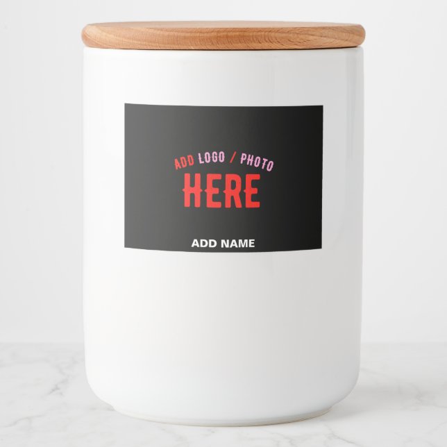 STYLISH MODERN CUSTOMIZABLE BLACK VERIFIED BRANDED FOOD LABEL (Front)